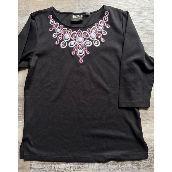 Bob Mackie : embroidered & embellished knit top - Picture 7 of 12